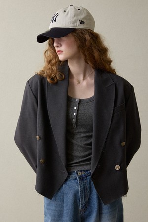 Ruffle Point Jacket Gray