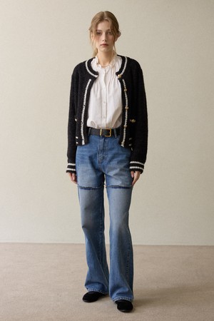 Knee Length Denim Pants Navy