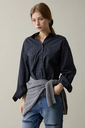 Light Check Shirts Navy