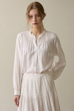 Frill Neck Blouse Ivory