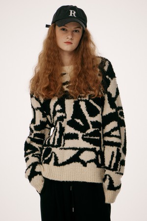 Like Pattern Knit Black