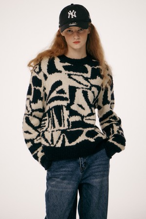 Like Pattern Knit Navy