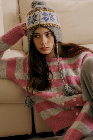 Double Button Cardigan Pink