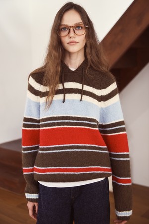 Retro Hood Knit Brown