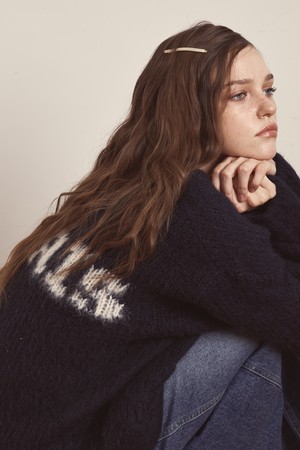 French Letter Cardigan Navy