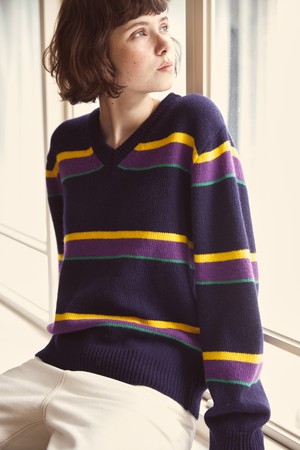 Jelly Wave V-Neck Navy