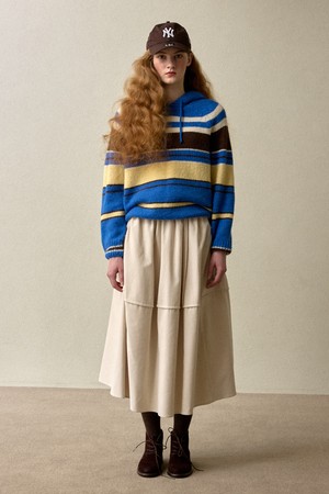 Volume Corduroy Skirt Ivory