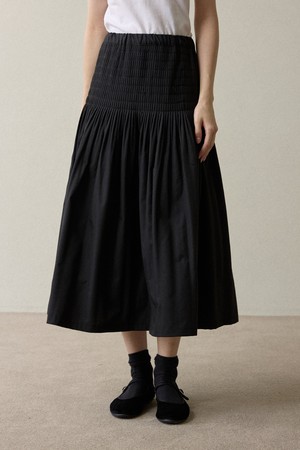 Handmade Wrinkle Pintuck Skirt Black