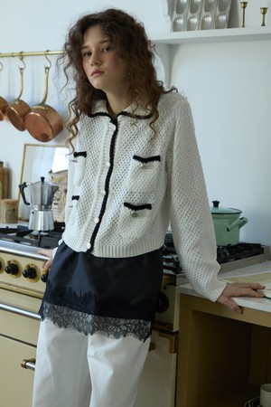Botton tweed knit Ivory