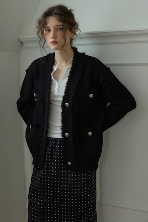 Classic blanc tweed Black