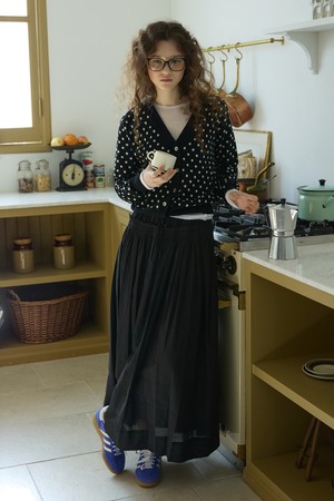 Tiered maxi skirt Black