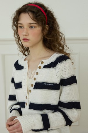 Latte stripe knit Navy