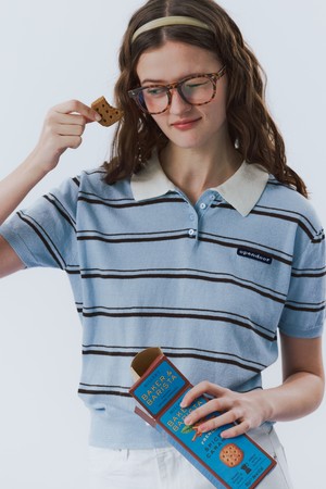 Summer Stripe Knit Blue