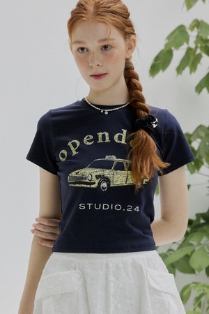 Opendoor car crop tee Navy