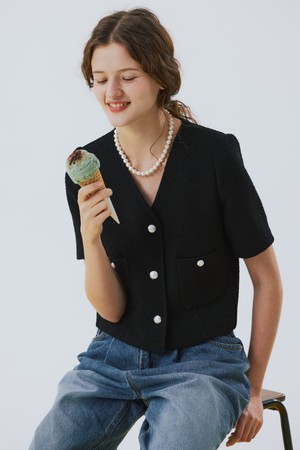 Summer tweed jacket Black