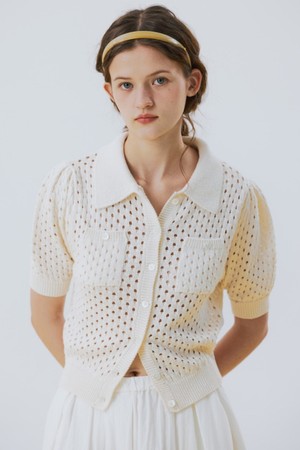 Hole in twide knit Ivory