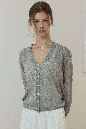 Linen blend summer cardigan Gray