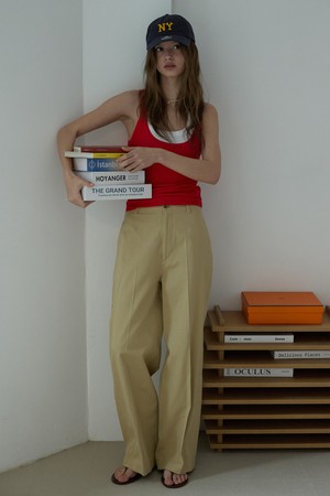 Basic back point pants Beige
