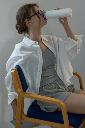 Unbalance crop shirt  Ivory