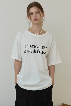 French writing T-shirt Ivory