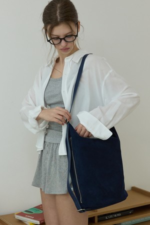 Real Two-Way Suede Big Bag Navy