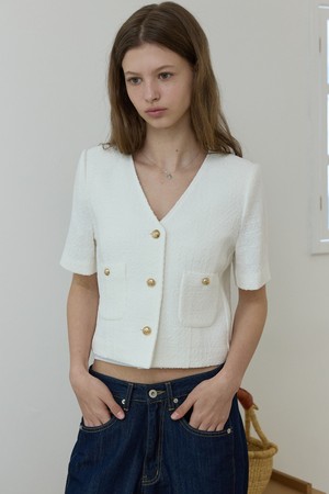 Summer tweed jacket Ivory