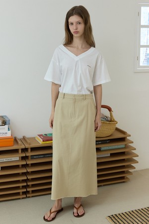 H-line long skirt Beige
