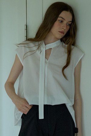 Nameless Tie Blouse Ivory