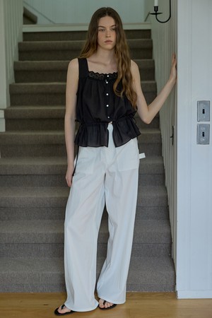 White wide cargo pants Ivory