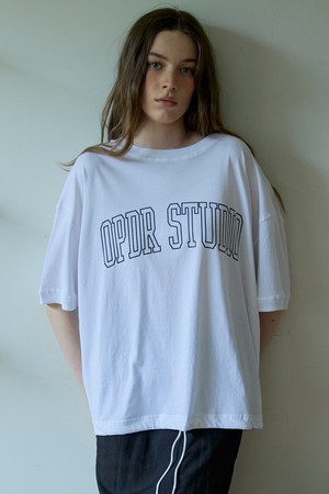 Arch Logo Drawstring TShirt Ivory