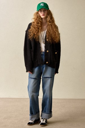 winter tweed knit black