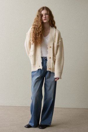 winter tweed knit cream