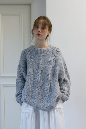 Braided Cable Knit Gray