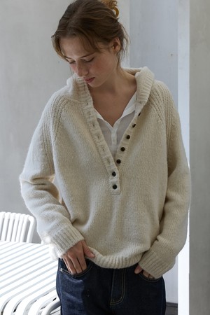 Cloud Alpaca Hoodie Knit Ivory