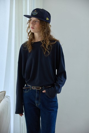Boat Neck Loose Tee Navy