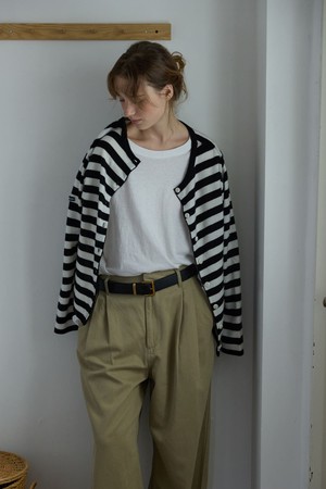 Convertible Stripe Knit BlackWhite