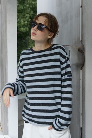Convertible Stripe Knit GrayBlack