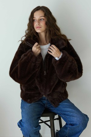 Cocoa Fur Jacket Brown