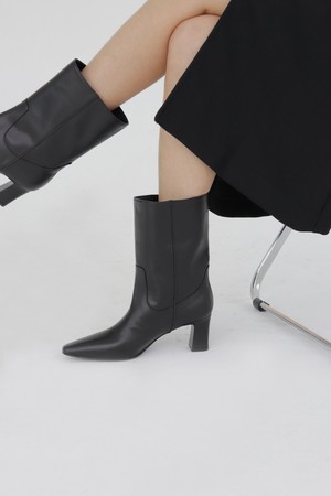 레더 하프 부츠 LC357_6cm