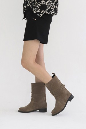 스웨이드 하프 부츠 LC359_3cm