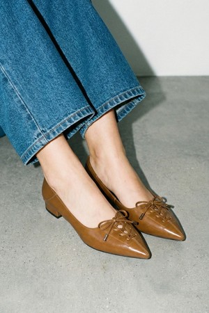 리본 포인트 스틸레토 플랫슈즈 LC530_2cm