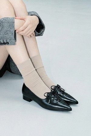 리본 포인트 스틸레토 플랫슈즈 LC530_2cm