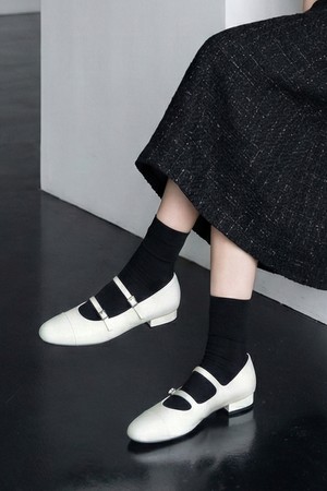 더블 스트랩 메리제인 플랫 슈즈 LC537_2cm
