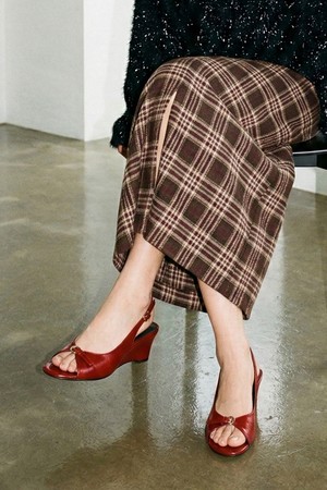 오픈토 포인트 웨지힐 슬링백 샌들 LC573_5cm