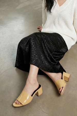 오픈토 블록 힐 뮬 샌들 LC598_5cm
