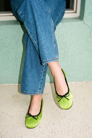 아르벨 사틴 리본 플랫슈즈 LC734_1cm