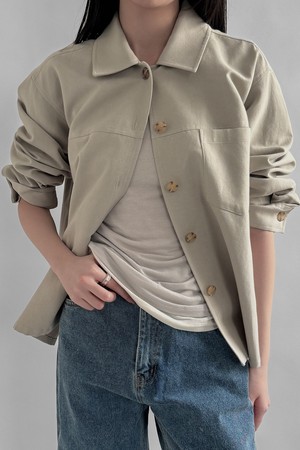 Soft Shirt Jacket_Mint Gray
