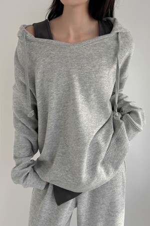 Essential Wool Knit Hoodie_Melange Gray
