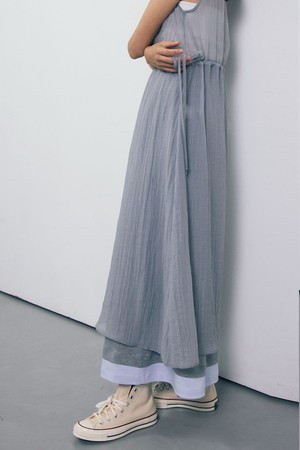 Layering Jersey Skirt_Melange Gray