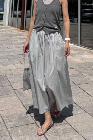 Poet Line Skirt_White Gray